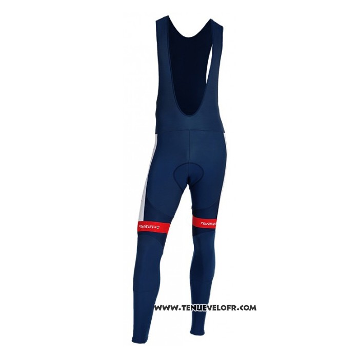 2020 Maillot Cyclisme Direct Energie Rouge Bleu Manches Longues et Cuissard
